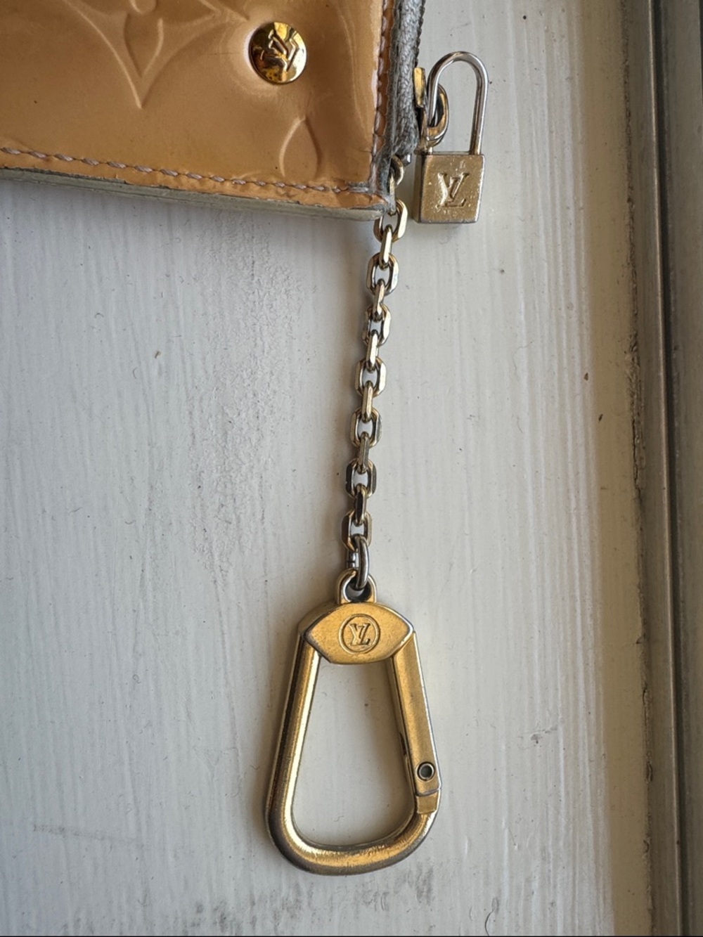 Louis Vuitton Vernis Patent Monogram Key Pouch in Yellow - Picture 5 of 5